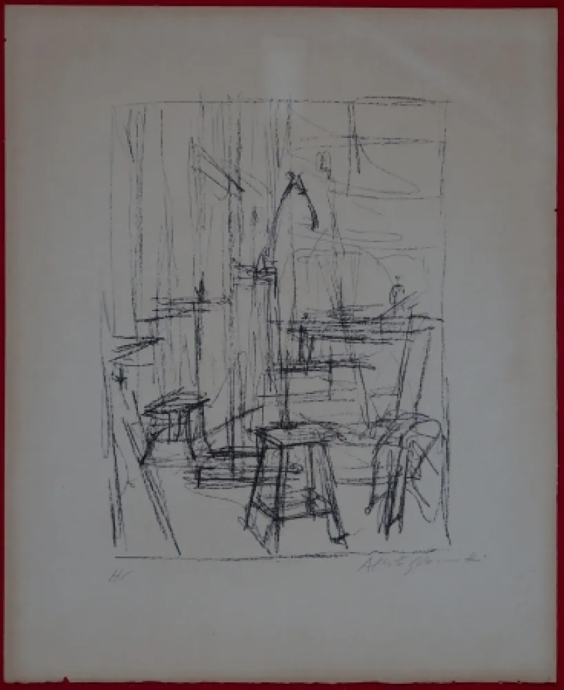 Lithografie Giacometti - The Studio with Head of Horse (II)