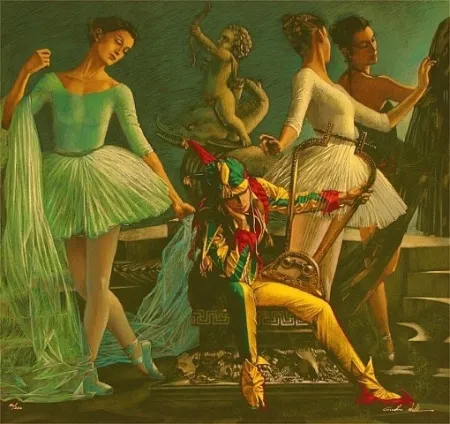 Zeefdruk Girotto - Pensive Jester