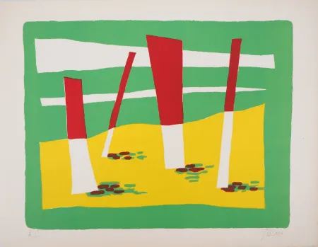 Lithografie Gischia - La Plage