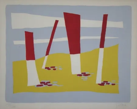 Lithografie Gischia - La Plage