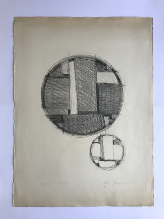 Lithografie Glarner - Drawing for Tondo no. 1