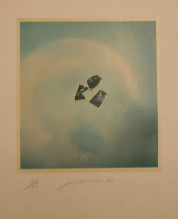 Lithografie Goode - Untitled (photo pieces on blue background)