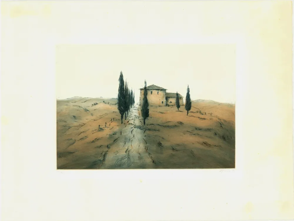 Ets En Aquatint Gortner - Toskanische Landschaft / Tuscan Landscape