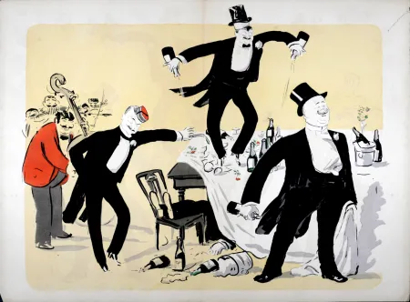 Lithografie Goursat - Fin de soirée chez Maxim's, 1901