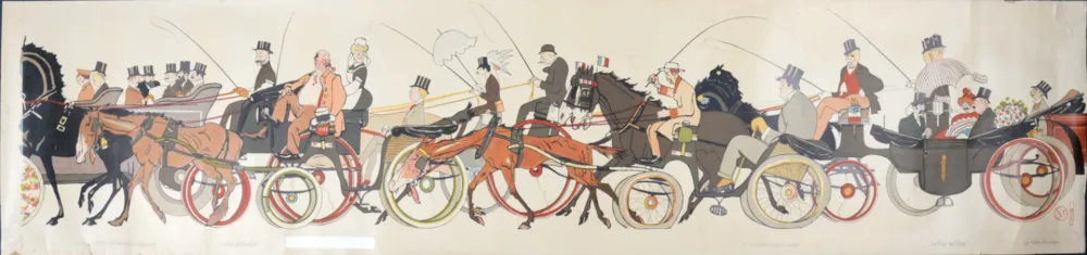 Lithografie Goursat - Le Retour des courses