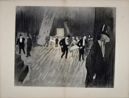 Lithografie Goursat - Les coulisses de l'opéra, 1901
