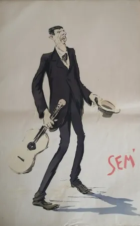 Lithografie Goursat - SEM - Caricature Album Marseillais