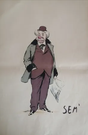 Lithografie Goursat - SEM - Caricature Album Marseillais