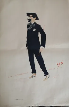 Lithografie Goursat - SEM - Caricature Album Marseillais