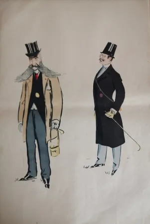 Lithografie Goursat - SEM - Caricature Album Marseillais