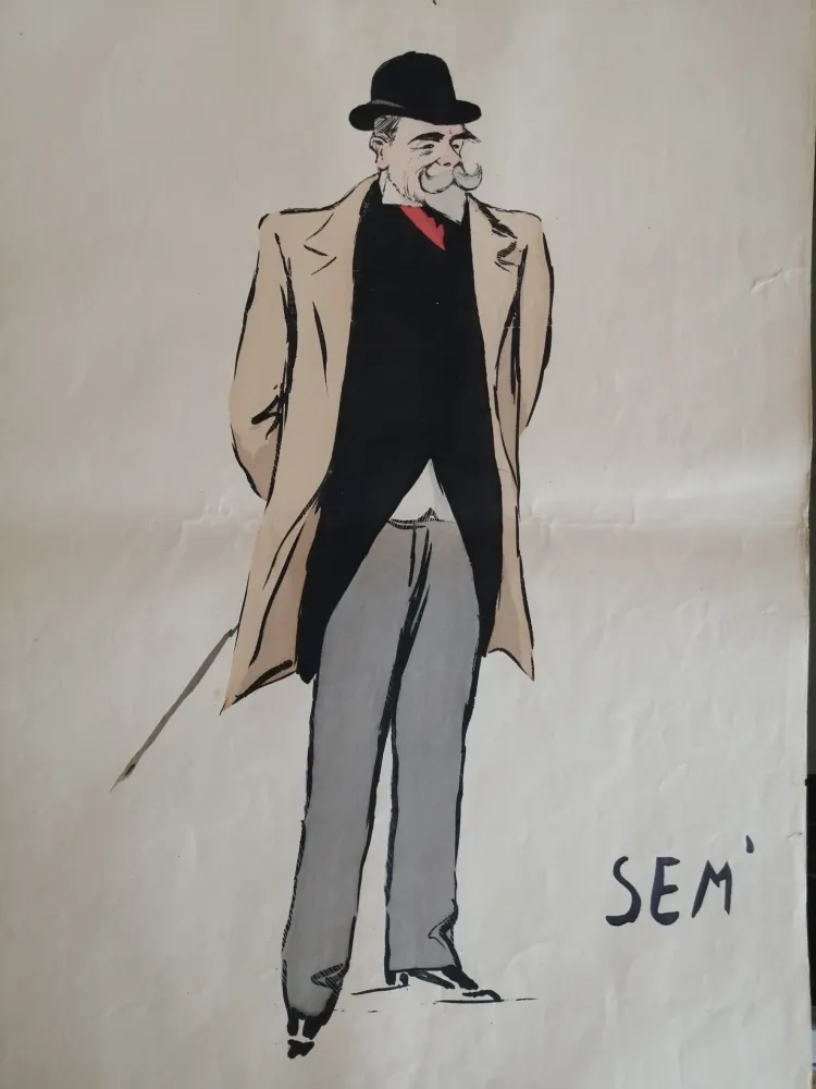 Lithografie Goursat - SEM - Caricature Album Marseillais