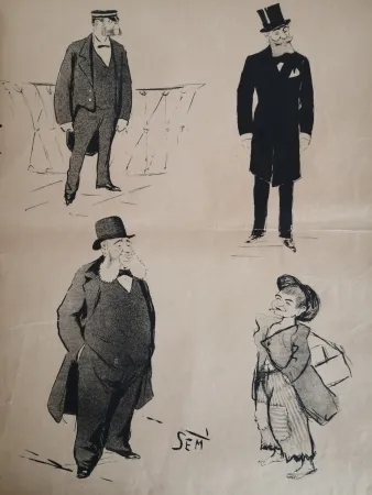 Lithografie Goursat - SEM - Caricature Album Marseillais