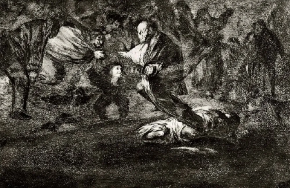 Ets En Aquatint Goya - Disparate fùnebre