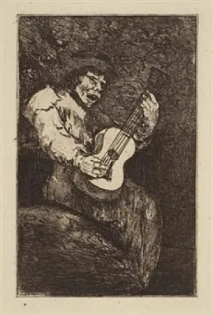 Ets En Aquatint Goya - El cantor ciego / The Blind Singer