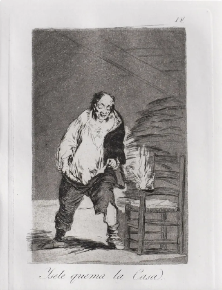 Ets En Aquatint Goya - Ysele quema la casa / And His House Burns Down