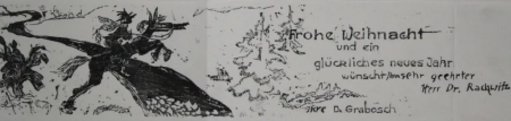 Houtsnede Grabosch - Frohe Weihnacht