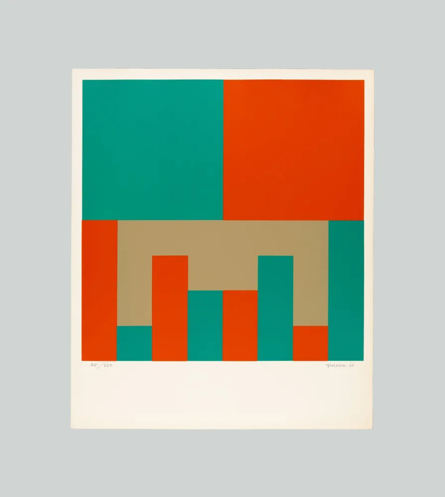 Zeefdruk Graeser - Grun - Orange konstellation