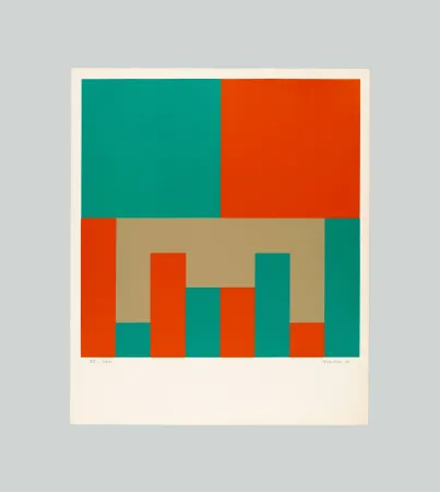 Zeefdruk Graeser - Grun - Orange konstellation