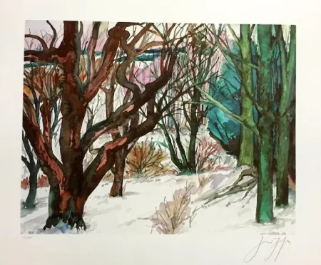 Lithografie Grass - Paisaje invernal