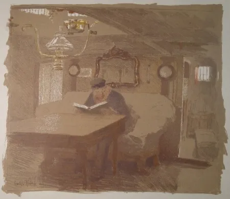 Lithografie Grethe - Einfahrt
