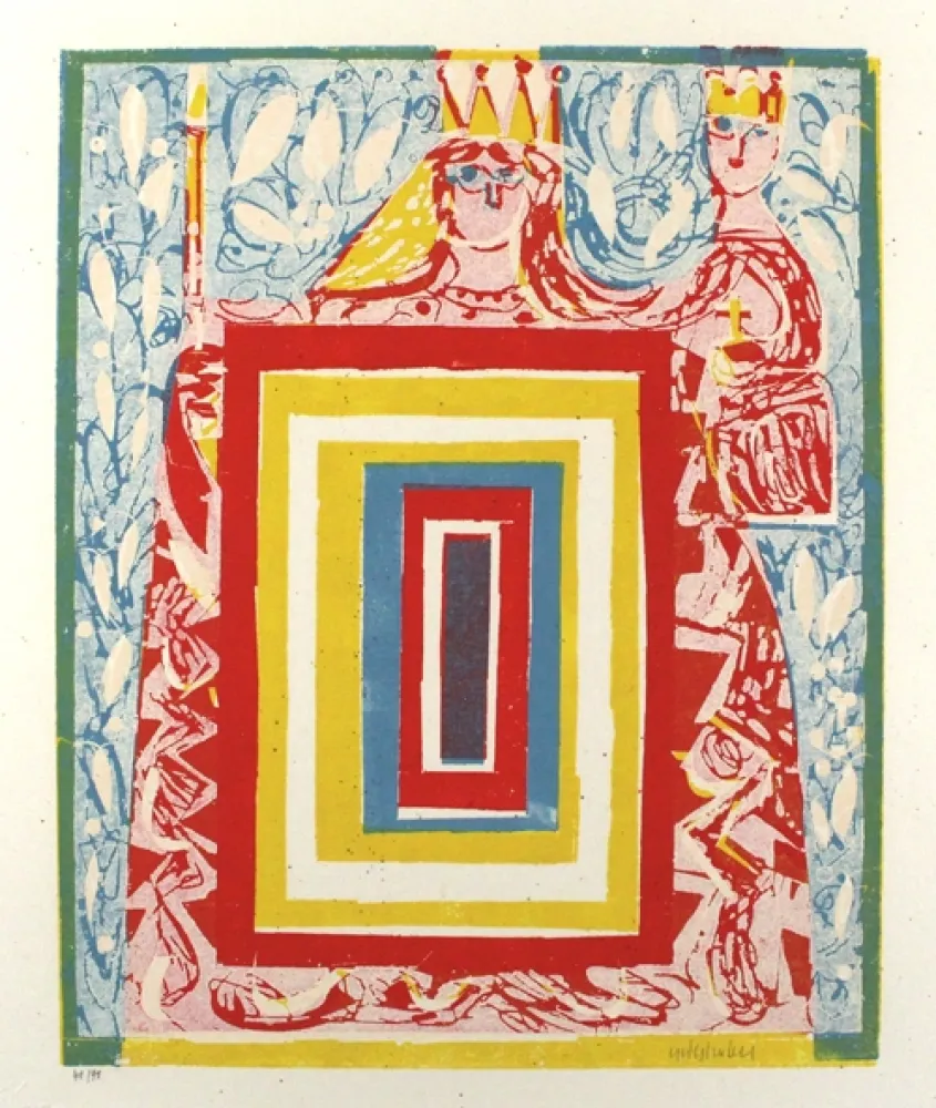 Houtsnede Grieshaber - Maria