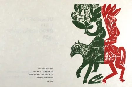 Houtsnede Grieshaber - Neujahrsritt