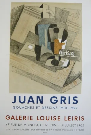 Poster Gris  - Affiche exposition  galerie Louise Leiris