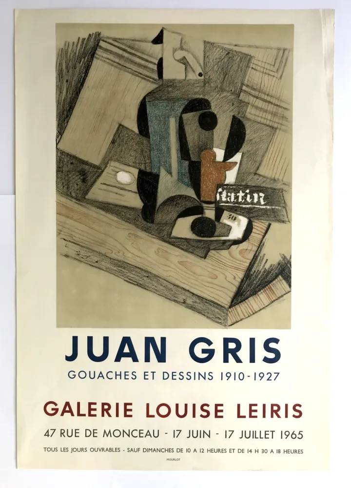 Poster Gris  - Gouaches et dessins 1910-1927 / Galerie Louise Leiris