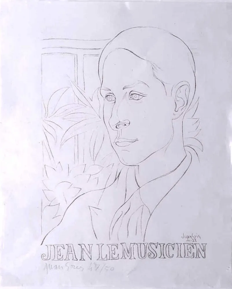 Lithografie Gris  - Jean le musicien