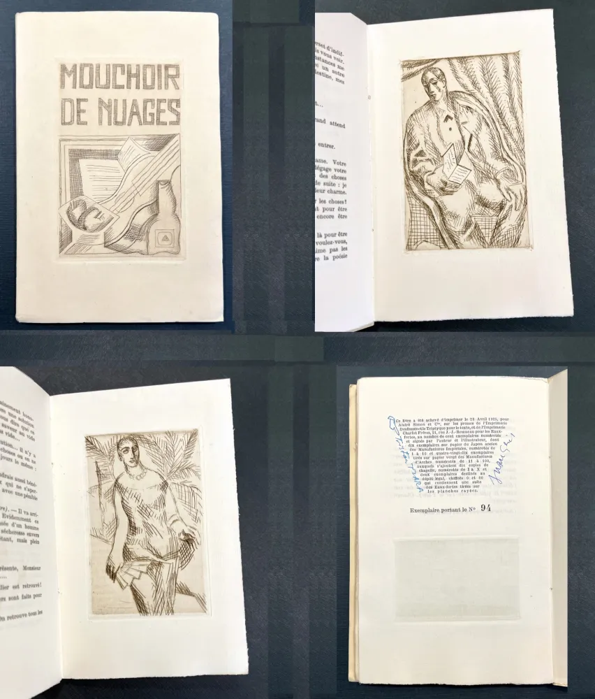 Geïllustreerd Boek Gris  - MOUCHOIR DE NUAGES. Avec 9 eaux-fortes originales de Juan Gris (1925)