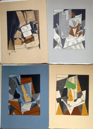 Geïllustreerd Boek Gris  - Pierre Reverdy : AU SOLEIL DU PLAFOND. 11 LITHOGRAPHIES COULEURS. Ex. de tête avec suite (1955)