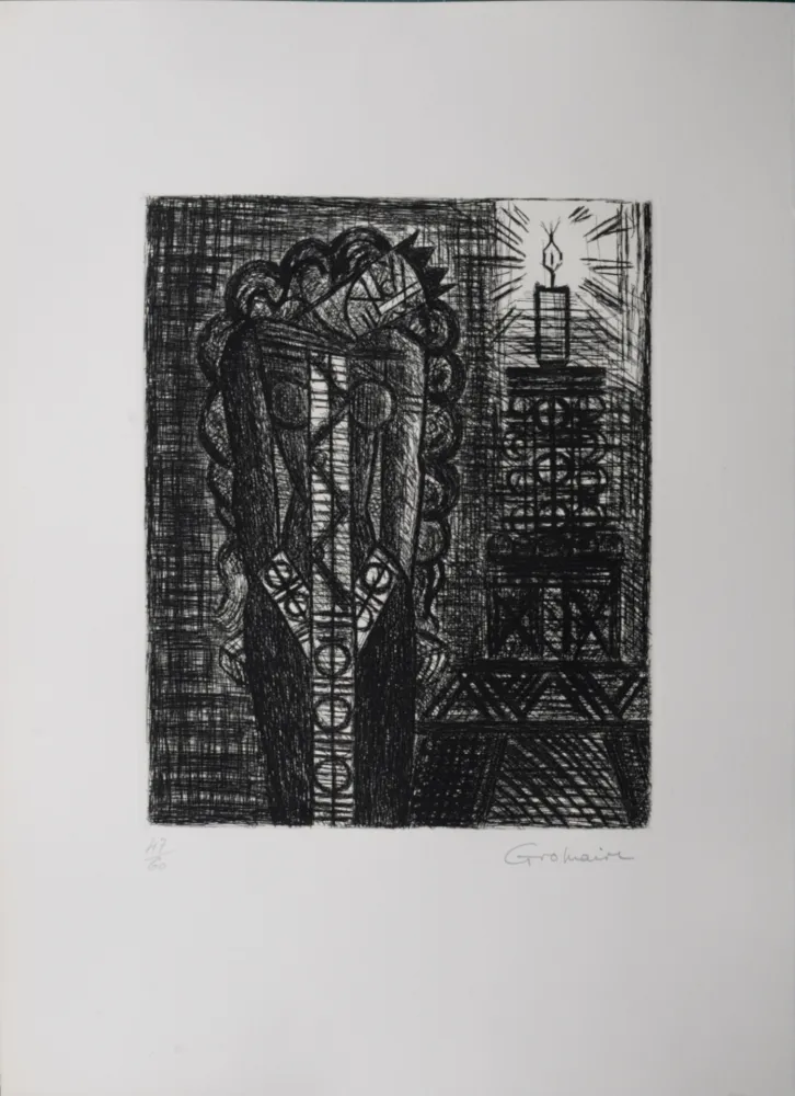 Lithografie Gromaire - Folie de la Reine, 1958