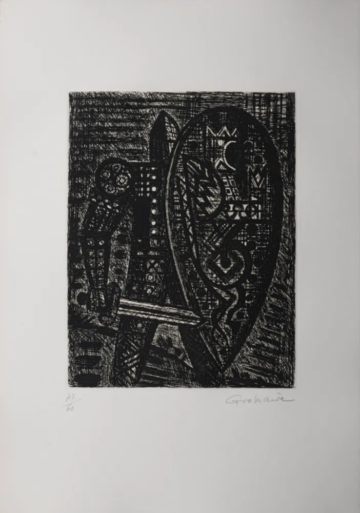 Lithografie Gromaire - La révolte, 1958