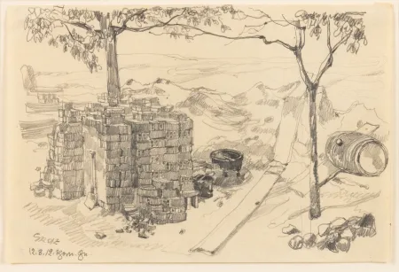 Geen Techniek Grosz - George Grosz (1893–1959) - Baustelle (Thorn) - pencil on paper - 1912