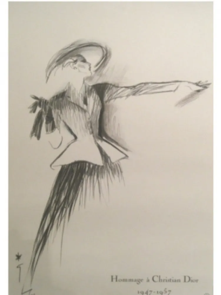 Lithografie Gruau - HOMMAGE A CHRISTIAN DIOR