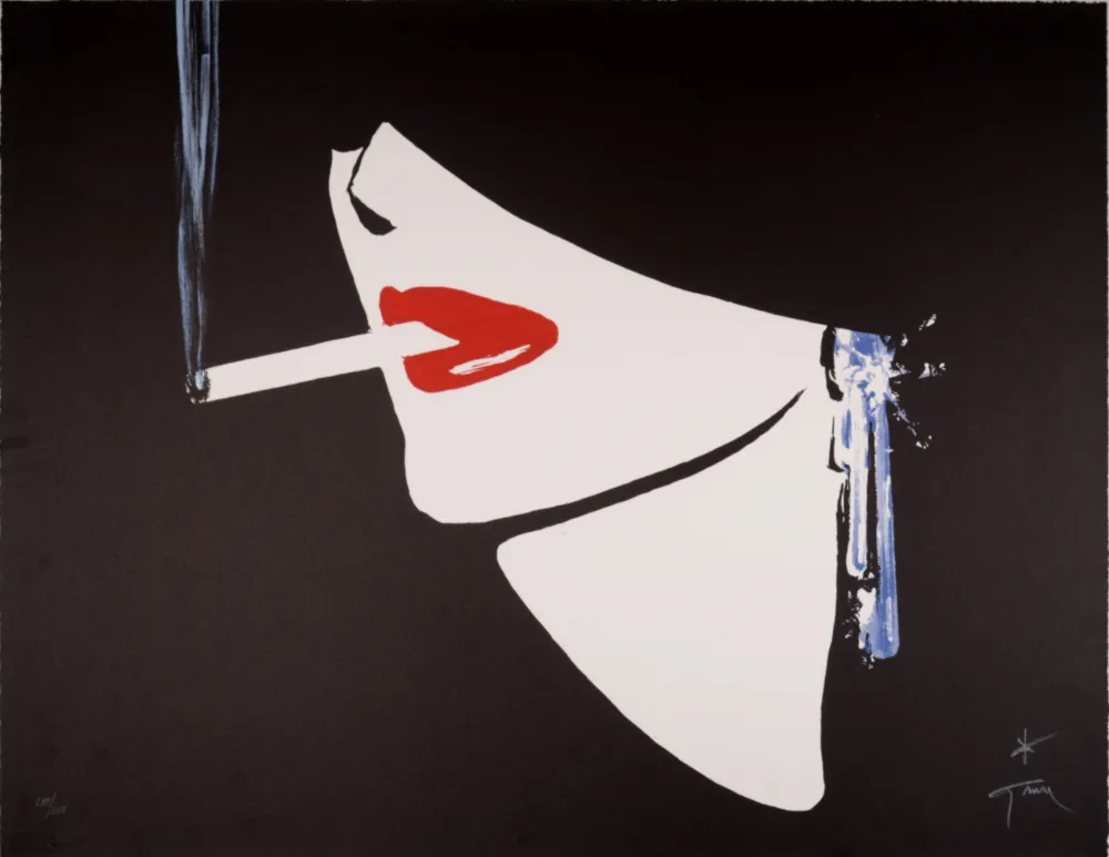 Lithografie Gruau - La cigarette, 1988 - Hand-signed!