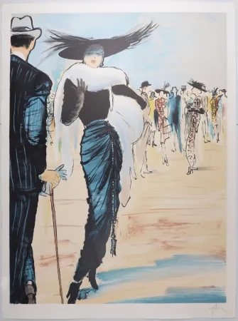Lithografie Gruau - La revue Balmain, 1990 - Hand-signed!