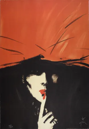 Lithografie Gruau - Le secret, 1987 - Hand-signed!