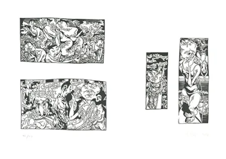 Linosnede Grützke - Bilder aus Bongs Stall