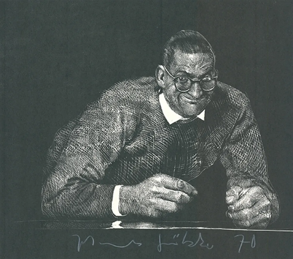 Linosnede Grützke - Selbstportrait II