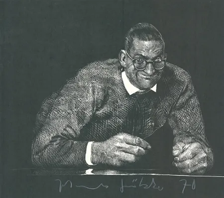 Linosnede Grützke - Selbstportrait II