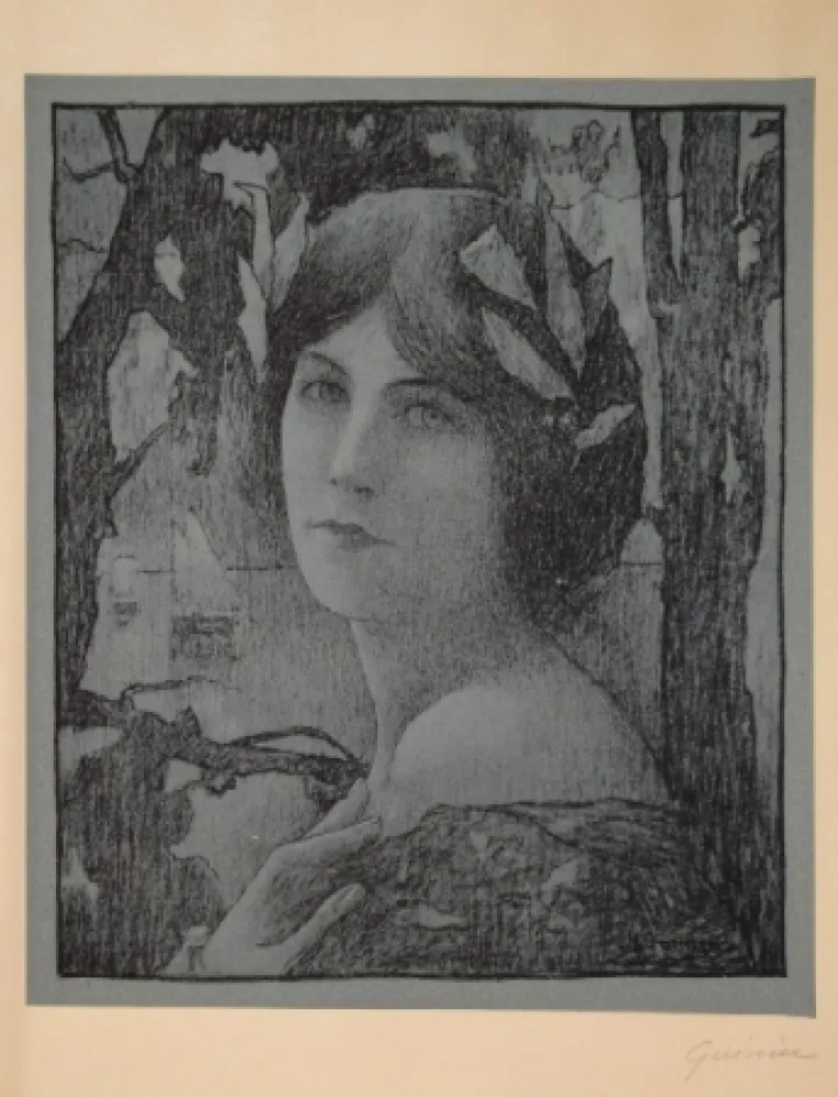 Lithografie Guinier - (Portrait d'une jeune femme)
