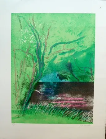 Lithografie Guiramand - Le Fleuve sous les Feuillages