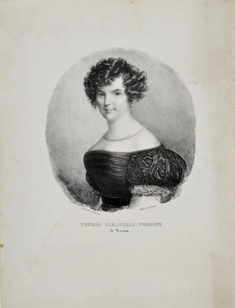Lithografie Guiscardi Gandolfi - TERESA ALBARELLI VORDONI DI VERONA, 1839