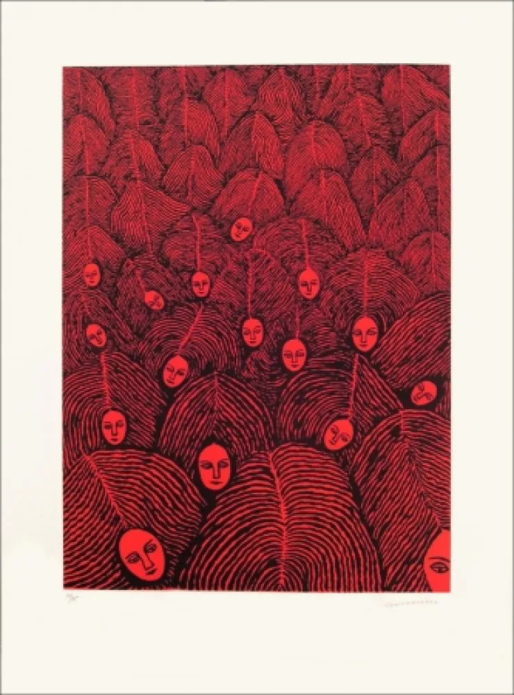 Lithografie Gurbuz - Femme III