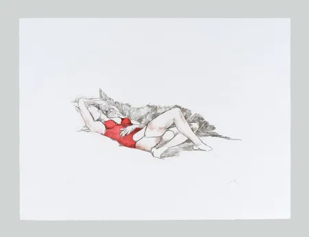 Ets En Aquatint Guttuso - Amante