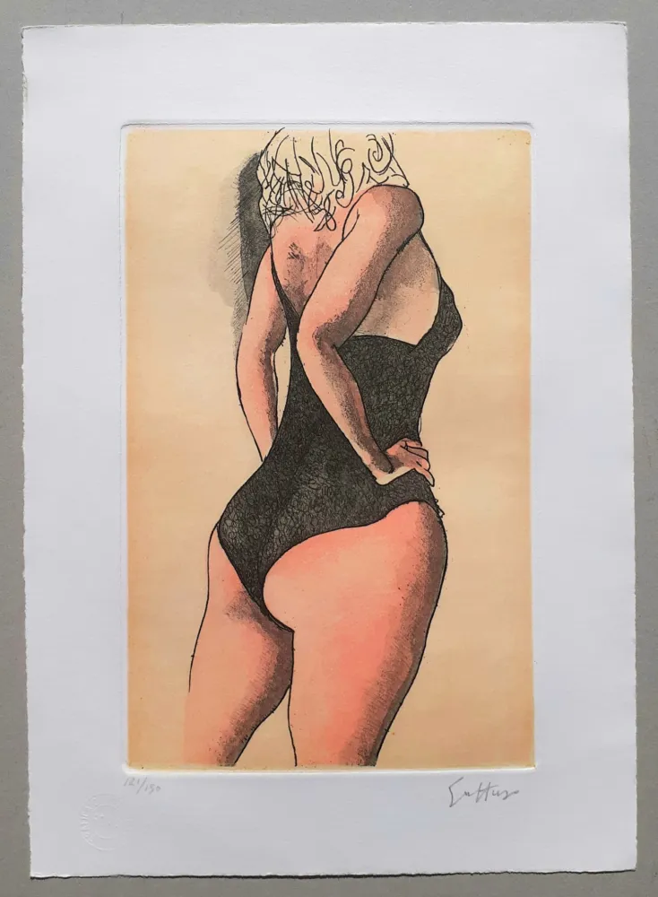 Ets En Aquatint Guttuso - Donna di schiena