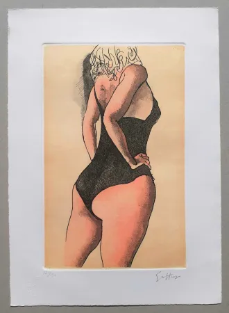 Ets En Aquatint Guttuso - Donna di schiena