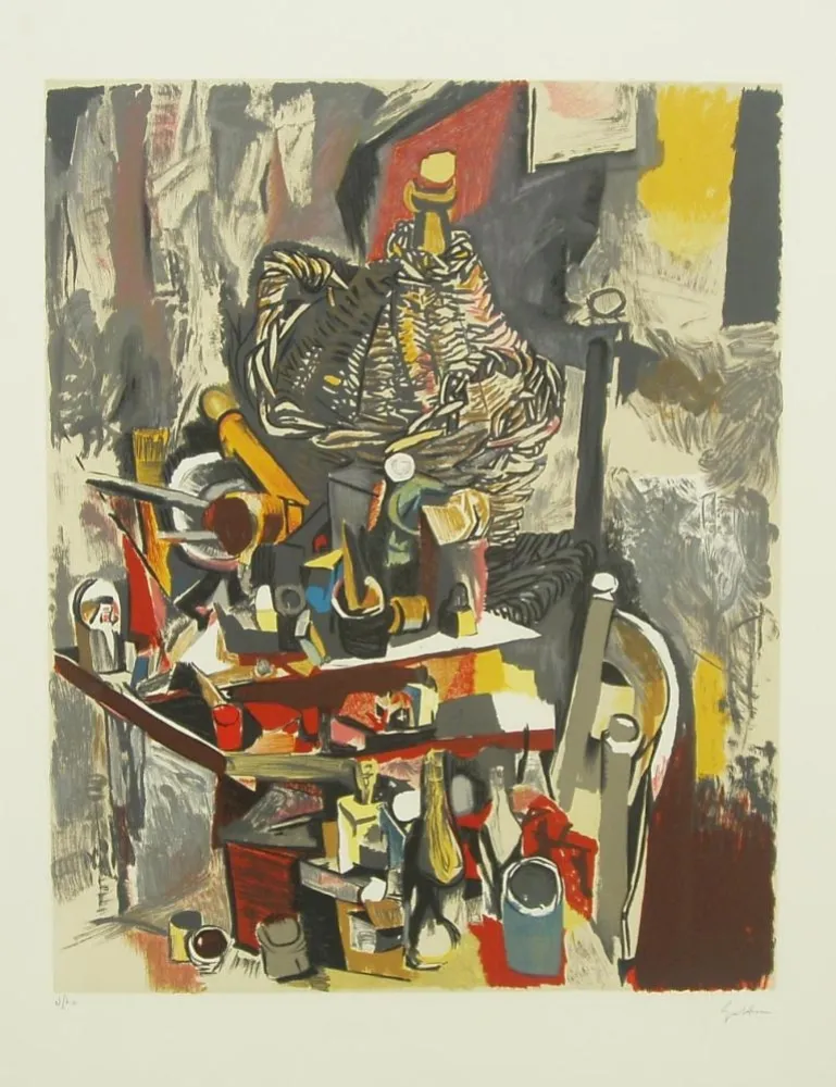 Multiple Guttuso - INTERNO DELLO STUDIO CON DAMIGIANA