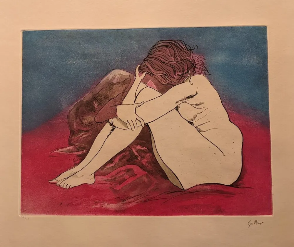 Ets En Aquatint Guttuso - Malinconia / Melancholy